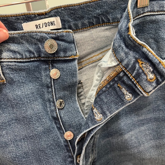 RE/DONE 70s Ultra High Rise Stove Pipe Jeans, Size 29, in Vintage Indigo Destroy - Picture 12 of 16